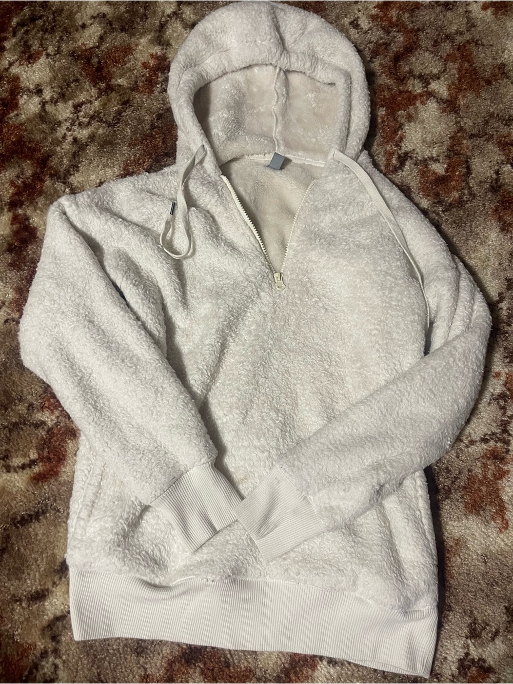 aerie Cream Sherpa Half-Zip Hoodie